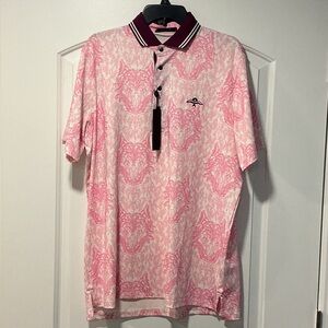 Greyson Pink Patterned Men's Golf Polo Shirt